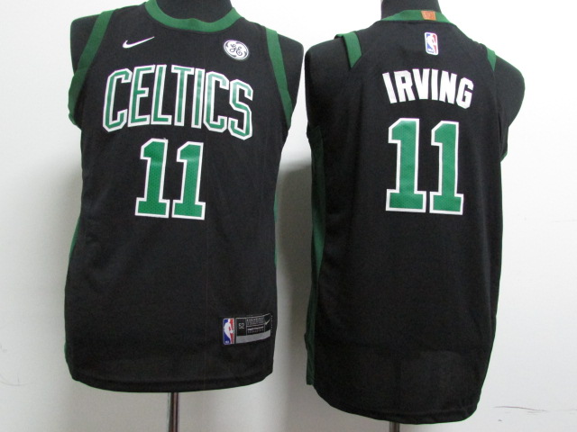Youth Boston Celtics 11 Irving Black Game Nike NBA Jerseys